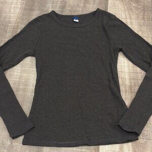old navy ribbed grey long sleeve tee